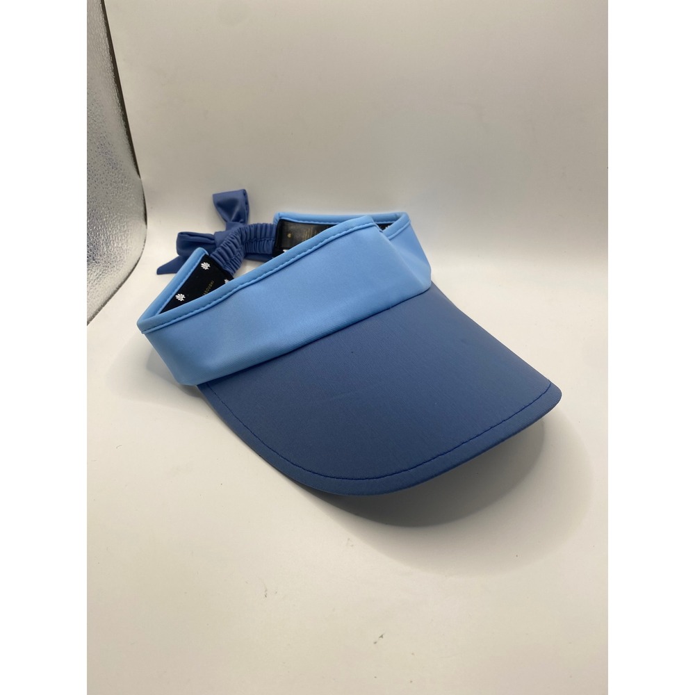 Lele Sadoughi Womens Blue Two Tone Bow Back Sun Visor Hat Shell Print Lining O/S